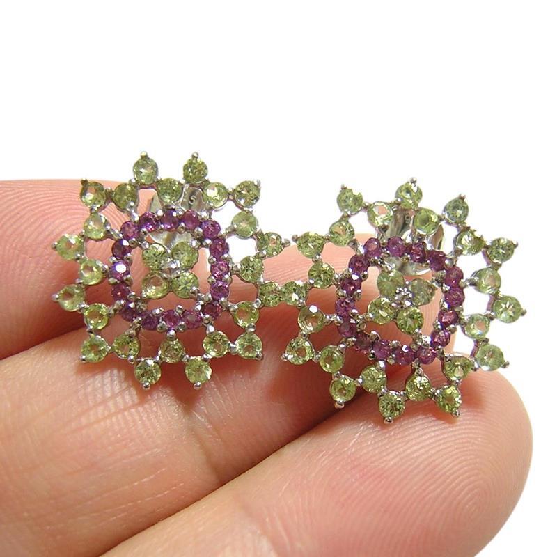 『天然ペリドット』 ロードライトガーネット　ピアス