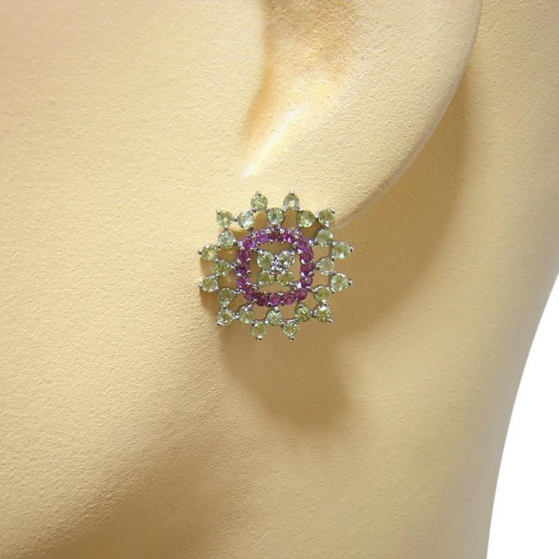 『天然ペリドット』 ロードライトガーネット　ピアス