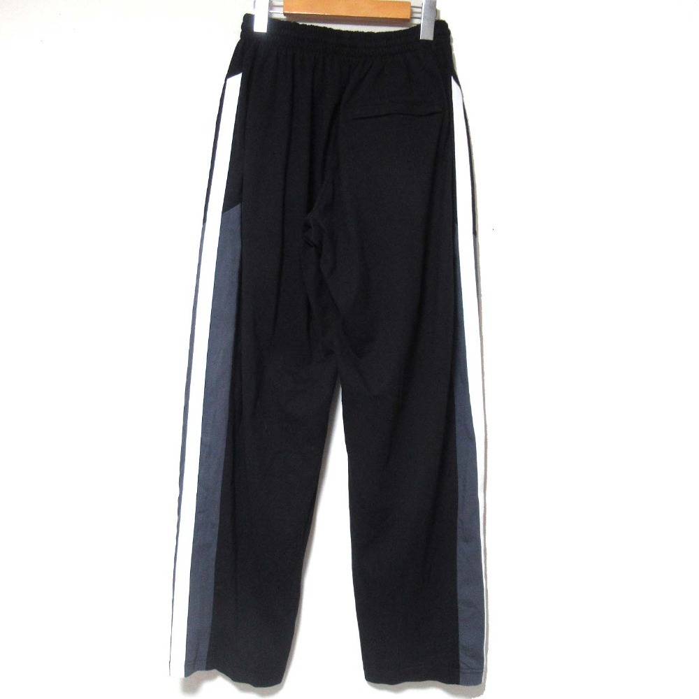 美品 BALENCIAGA バレンシアガ SMALL FIT サイドライン イージーウエスト ワイド トラックパンツ 676237 TLVA2 サイズXXS ブラック
