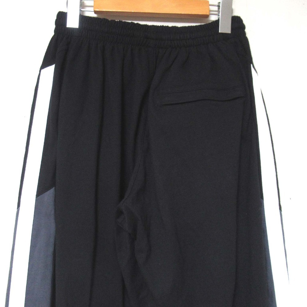 美品 BALENCIAGA バレンシアガ SMALL FIT サイドライン イージーウエスト ワイド トラックパンツ 676237 TLVA2 サイズXXS ブラック