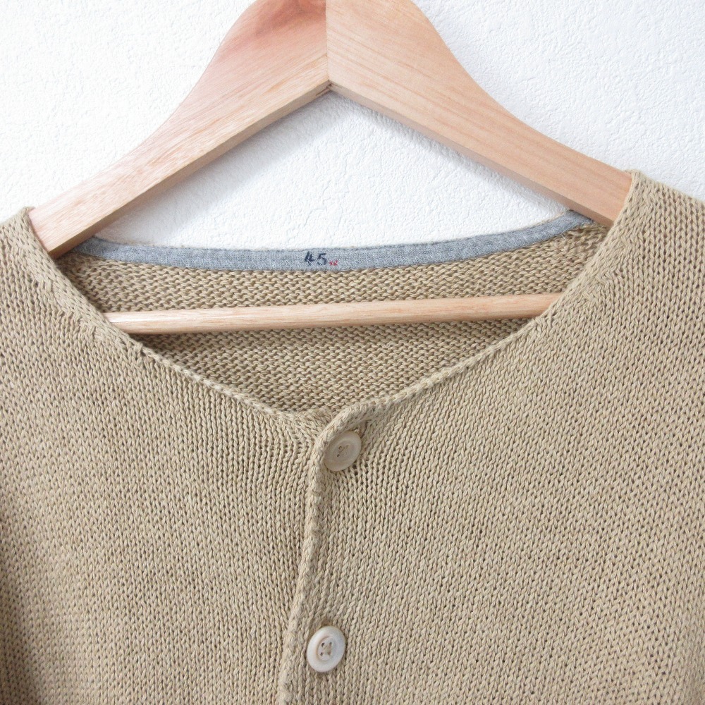  прекрасный товар 45R four ti пять a-ru раунд шея вязаный кардиган 7058036 размер 3 Camel 