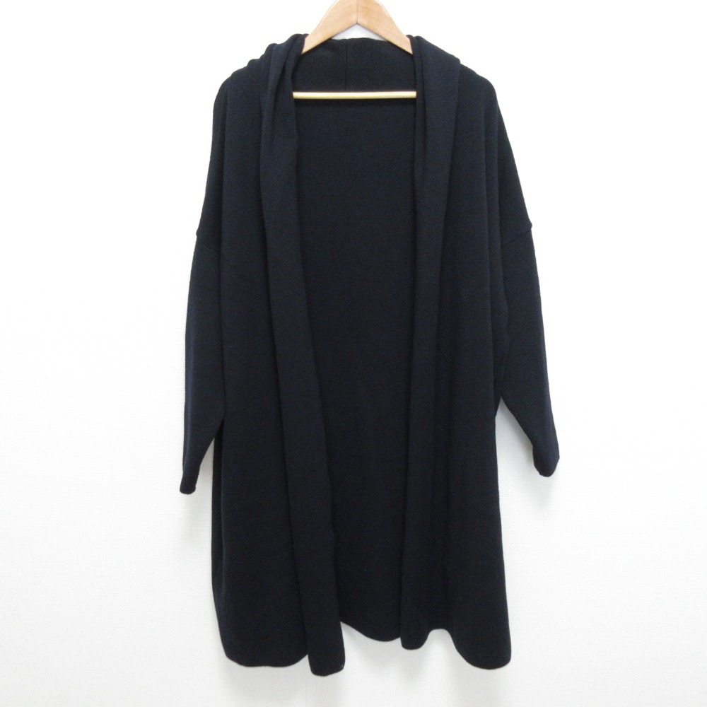 良品 23AW MUSE de Deuxieme Classe ミューズ ドゥーズィエムクラス SMOOTH KNIT GOWN MIDI ガウンコート ネイビー_画像1