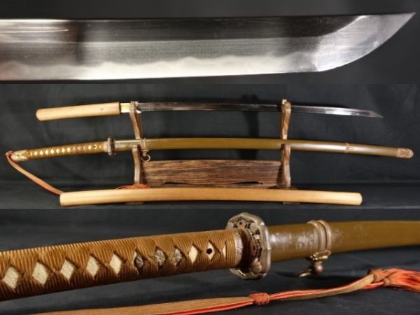157T 蒐集家委託品 舊日本軍 九八式軍刀 関住岡田兼義作 白鞘 刃長(zhǎng)66.3㎝ 透かし鍔 仕上がりが楽しみな一振り 元幅3重0.7㎝先幅2.1重0.45㎝