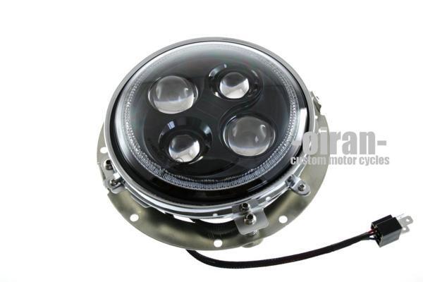 花魁 7″ハーレー 7インチヘッドライト ブラック 光軸調整