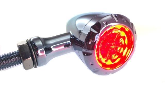 送料無料【ALL-IN-RAIN】バイク用ビレットウインカーテール メッキ SL087-CR (ウインカー、ポジション、ブレーキランプ內蔵）ハーレー