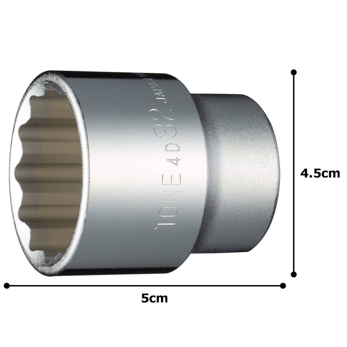 ソケット(12角) 4D-32 差込角12.7mm(1/2") トネ(TONE) 二面幅32mm_画像5