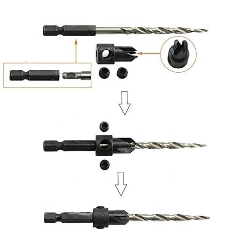 HSSドリルビット 皿取り錐ドリルセット 穴あけ 六角軸 面取りカッター 皿穴ドリルビット diy 木工ドリルビット 工具 5本セ_画像8