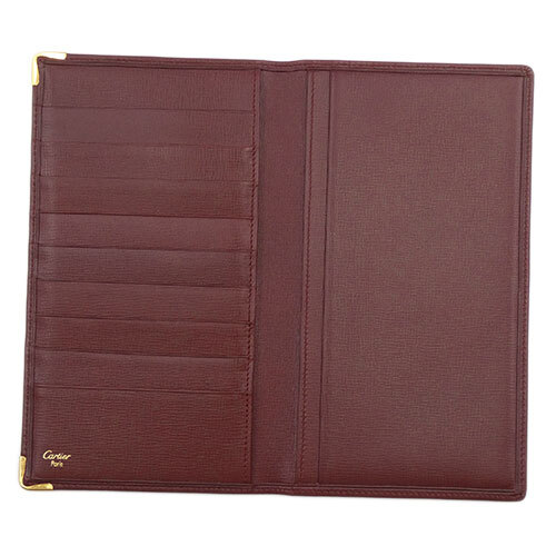【美品】カルティエ マストライン 札入れ 長財布 二つ折り レザー ボルドー Cartier カルティエ マストライン 財布 長財布 ロングウォレット