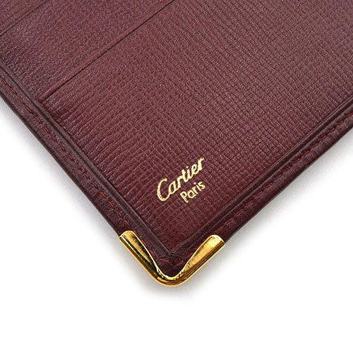 【美品】カルティエ マストライン 札入れ 長財布 二つ折り レザー ボルドー Cartier CARTIER カルティエ マストライン 長札入れ 二つ折り