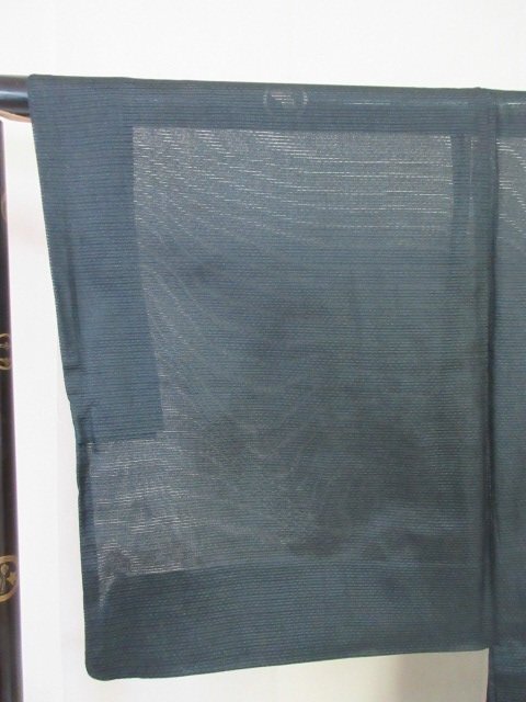 1円 良品 正絹 羽織 紗 男性用 和裝 和服 アンティーク 黒 紋なし 無地 単衣 身丈94cm 裄70cm【夢職】★