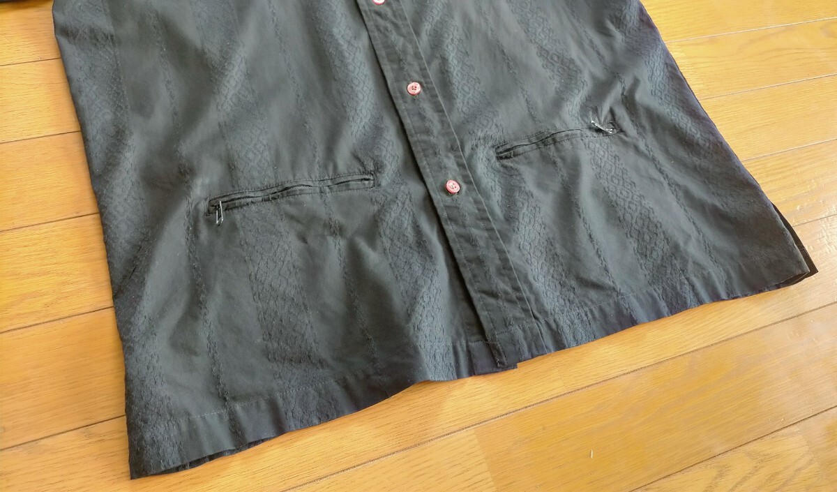 STUSSY 半袖 キューバシャツ シャツ ブラック L 美品 ステューシー 黒 替えボタン付き