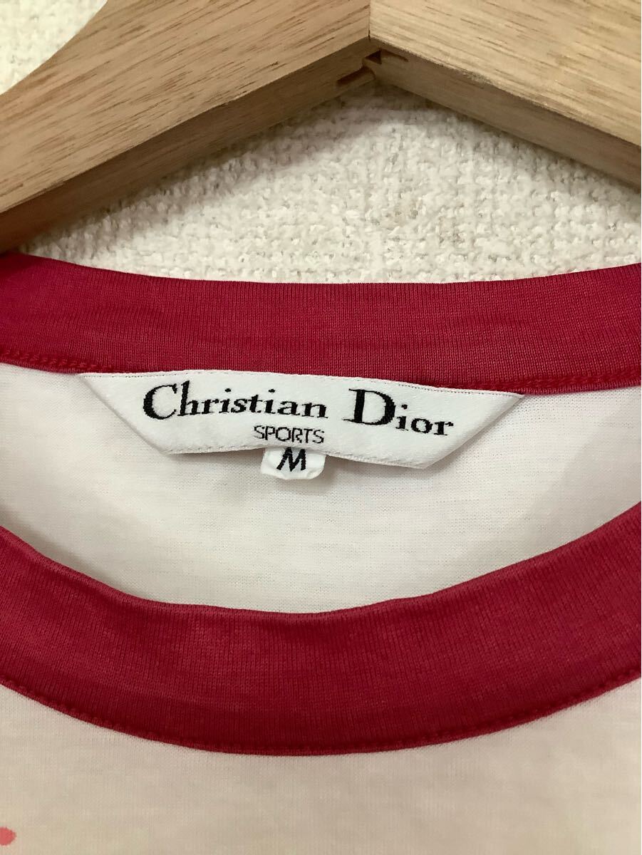 christian dior sports クリスチャンディオールスポーツ　リンガー半袖Tシャツ　ホワイト　ハイブランド　古著　M