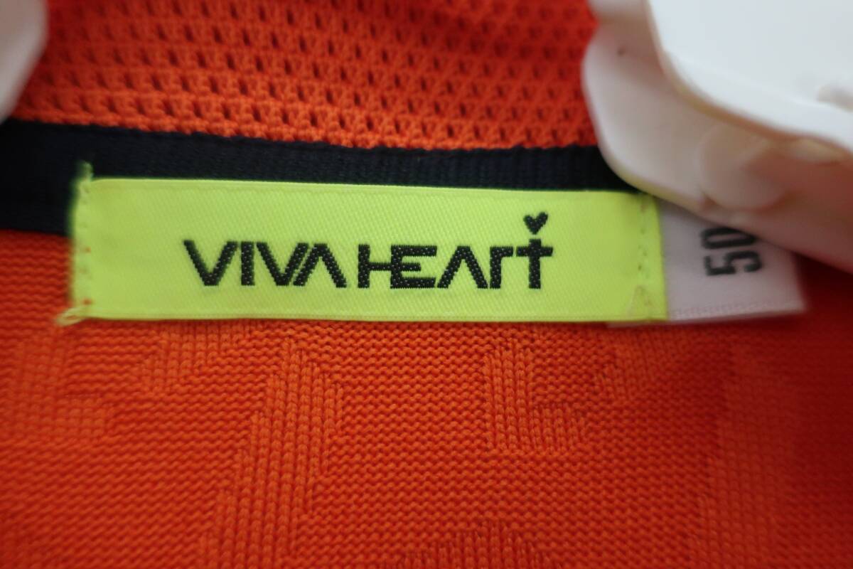 VIVA HEART(ビバハート) ポロシャツ オレンジ メンズ 50 ゴルフ用品 2506-0152 中古_画像3