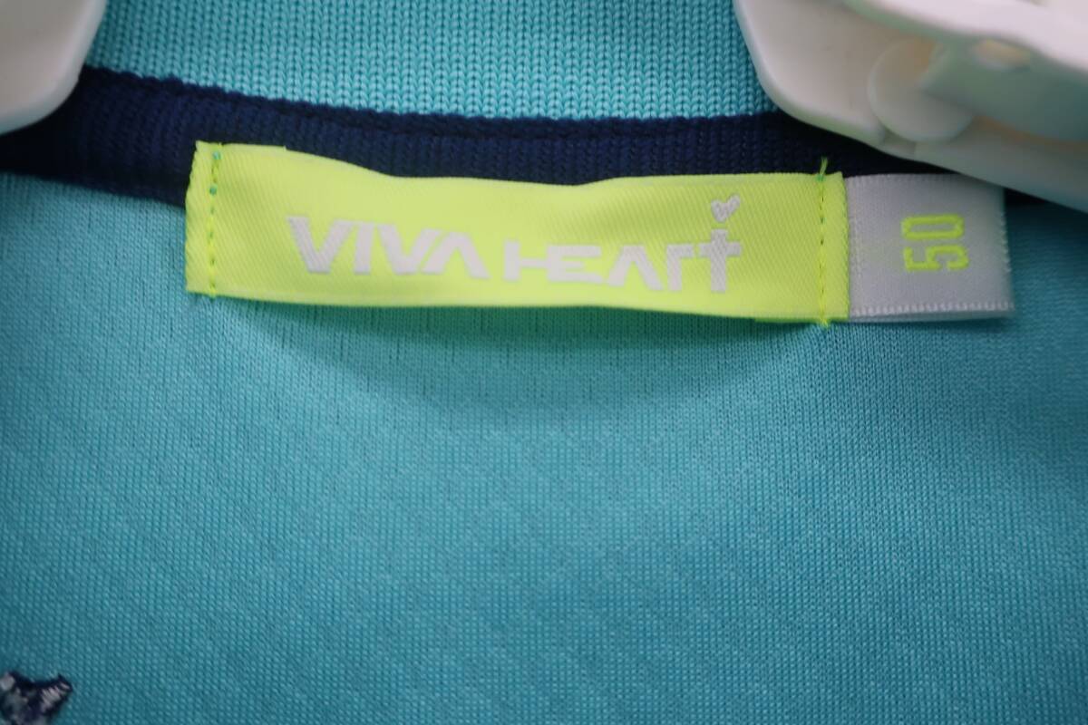 VIVA HEART(ビバハート) ポロシャツ 水色 メンズ 50 ゴルフ用品 2506-0161 中古_画像3