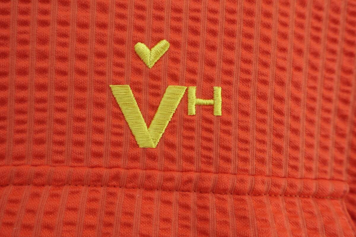 【美品】VIVA HEART(ビバハート) ポロシャツ オレンジ メンズ 50 ゴルフ用品 2506-0179 中古_画像2