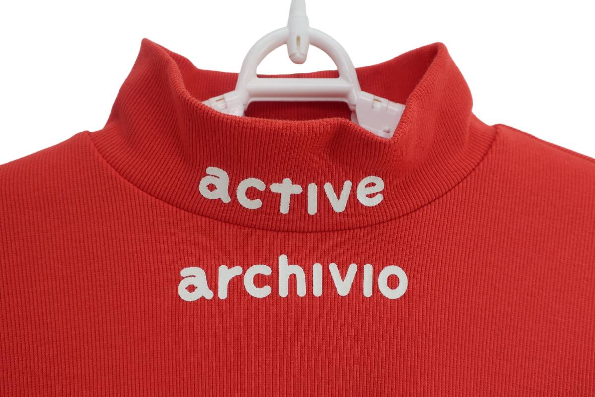 【未使用品】archivio(アルチビオ) モックネックシャツ 茜色 レディース 38 A119802 ゴルフ用品 2505-0729 新品_画像2