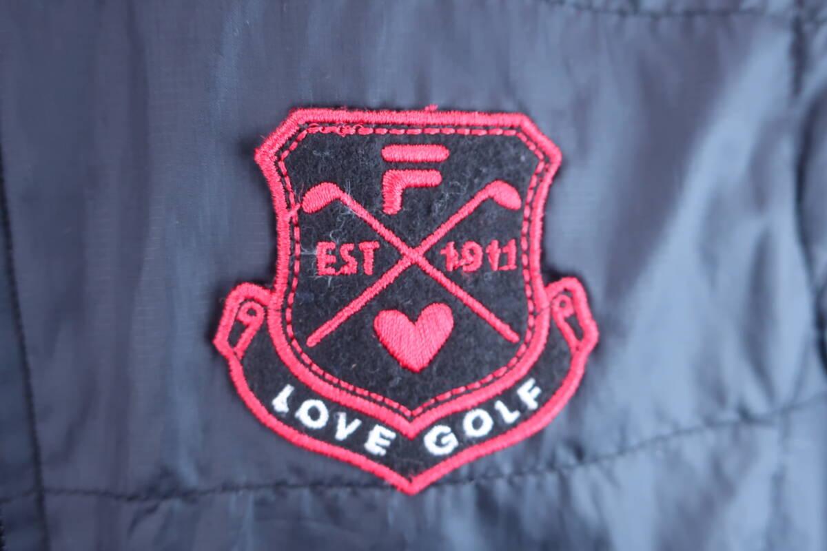 【50%オフ】【美品】FILA GOLF(フィラゴルフ) リバーシブルベスト 黒赤 レディース M ゴルフ用品 2401-0015 中古_画像2