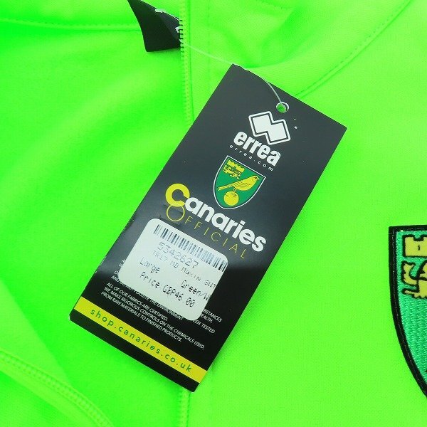 ☆【未使用】errea/エレア ノリッジ?シティFC 長(zhǎng)袖 ハーフジップ トレーニングウェア/L /060