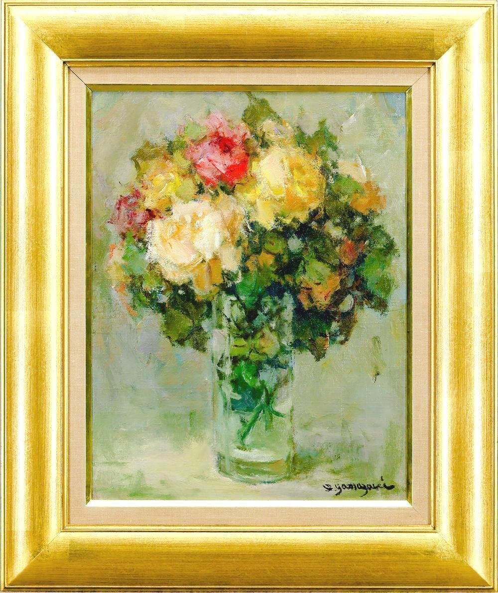 油彩画 花瓶に入った花 Hiroko.m 白楽展所属 師 松本俊郎氏 油彩画 花瓶に入った花 Hiroko.m 白楽展所属 師 松本俊郎氏