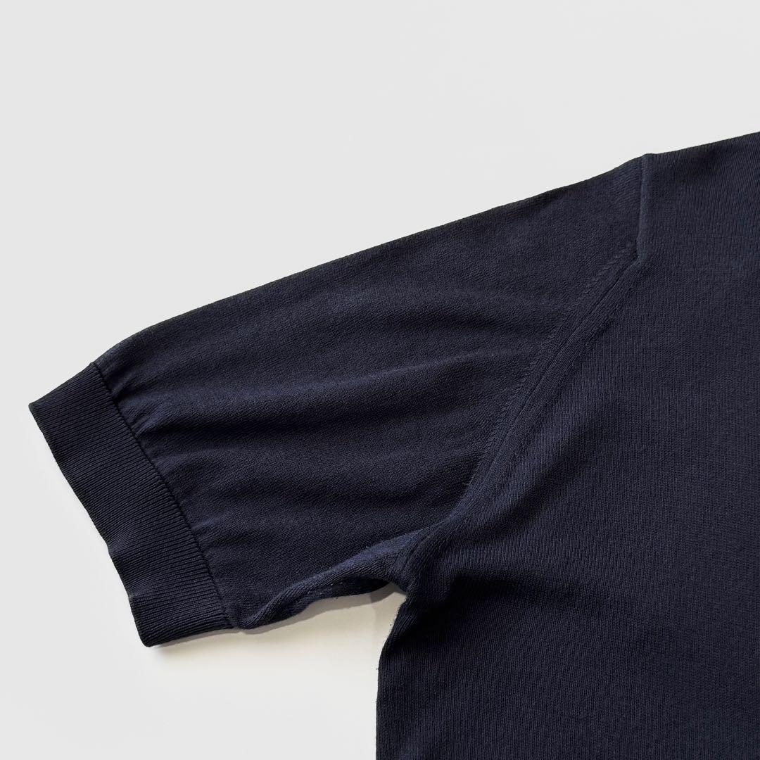 JOHN SMEDLEY ジョンスメドレー シーアイランドコットン スキッパー ポロシャツ S ネイビー 紺 ハイゲージ ニットポロ 半袖 國內(nèi)正規(guī)