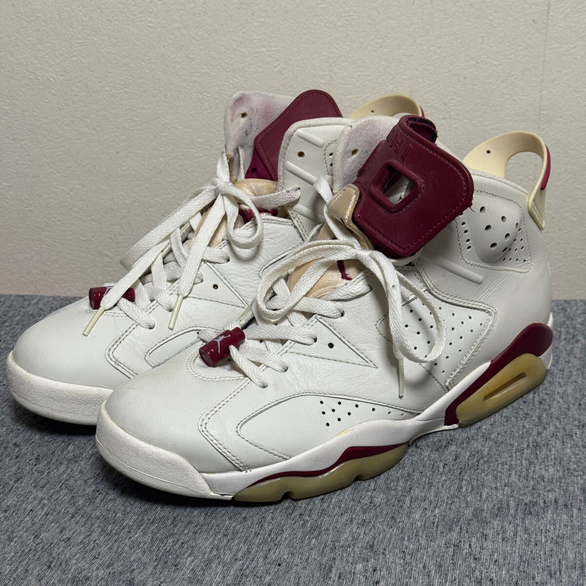 中古 27.5cm NIKE AIR JORDAN 6 retro maroon OG ナイキ エア ジョーダン マルーン 384664-116 carmine infrared_画像1