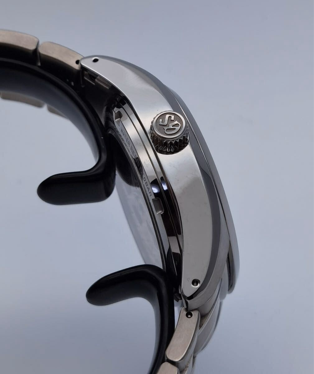 美品 保証書付き セイコー SEIKO グランドセイコー SBGA211 9R65-0AE0 スプリングドライブ ホワイト 雪白 チタン メンズ 自動(dòng)巻き