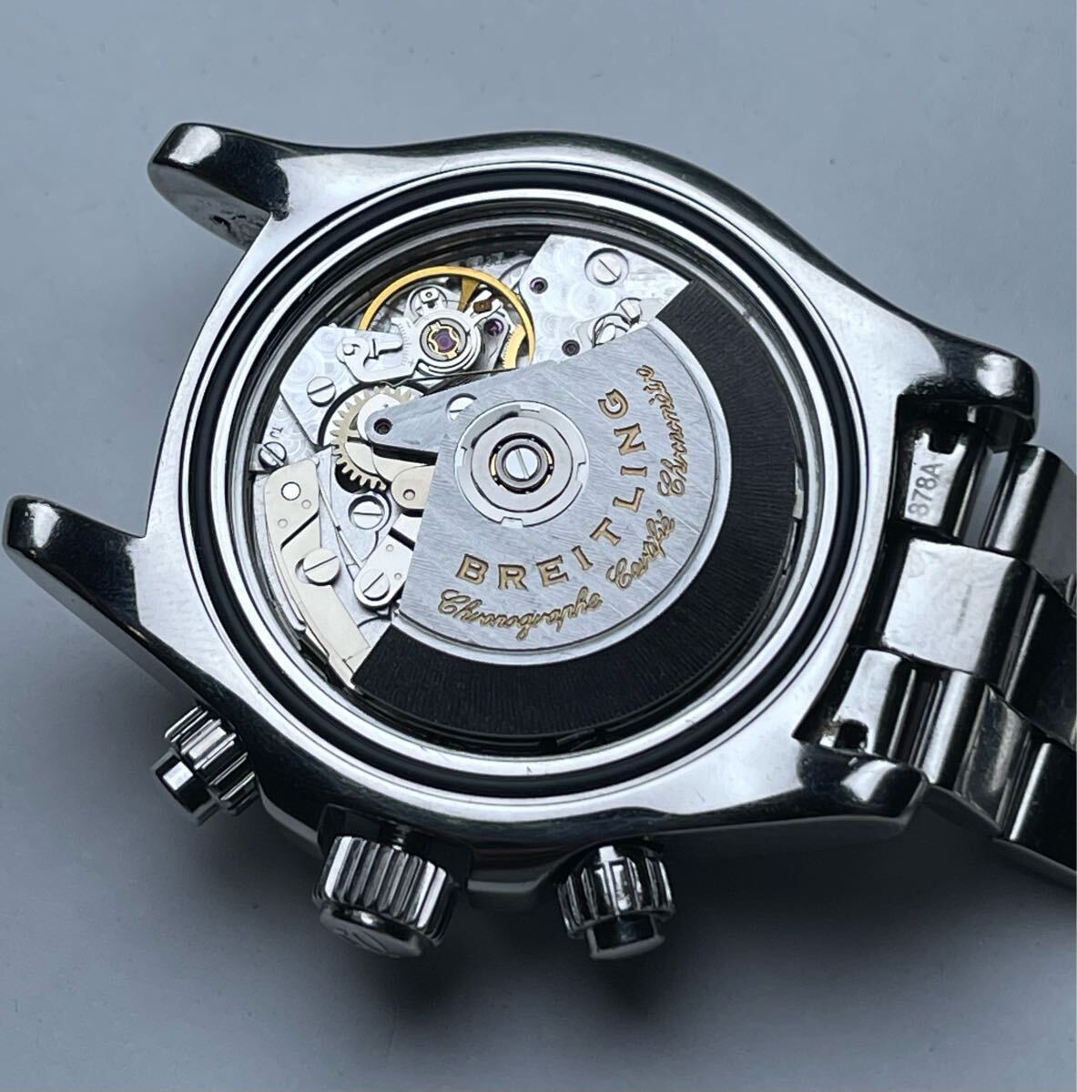 訳あり ブライトリング BREITLING スーパーオーシャン A13340 クロノグラフ デイデイト ブラック文字盤 SS 自動巻き メンズ ボタン固著