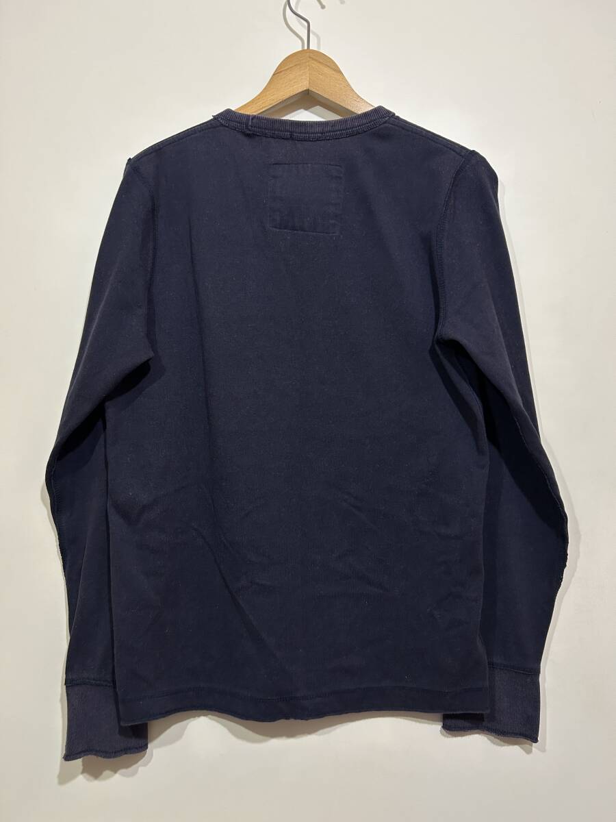 ★ ABERCROMBIE & FITCH MUSCLE プルオーバー ライトスウェット トップス トレーナー 長袖 ロンT ワッペン 刺繍 ネイビー 紺色 S_画像2