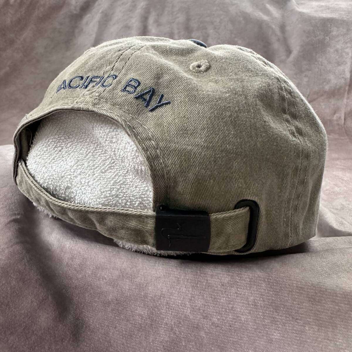 usa古着 Pacific Bay Marlin ロゴ ストラップ バック アースカラー 刺繍 _画像7