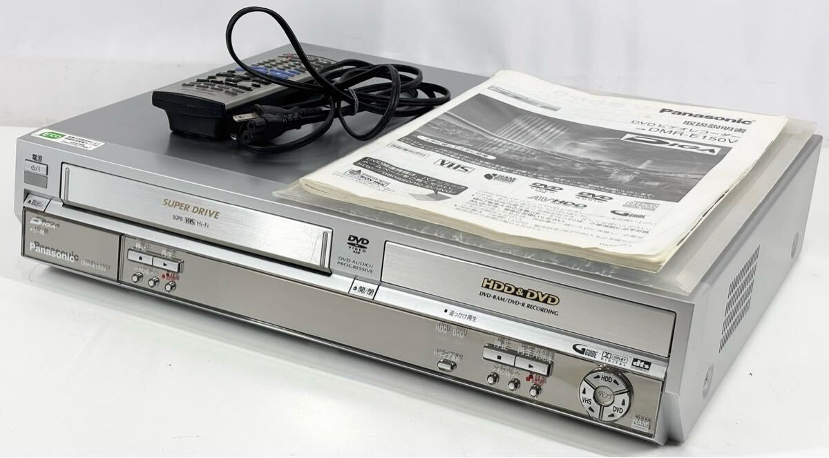 【通電OK】 Panasonic パナソニック DMR-E150V ビデオデッキ DVD VHS HDD 2004年制 リモコン 取説有り 中古
