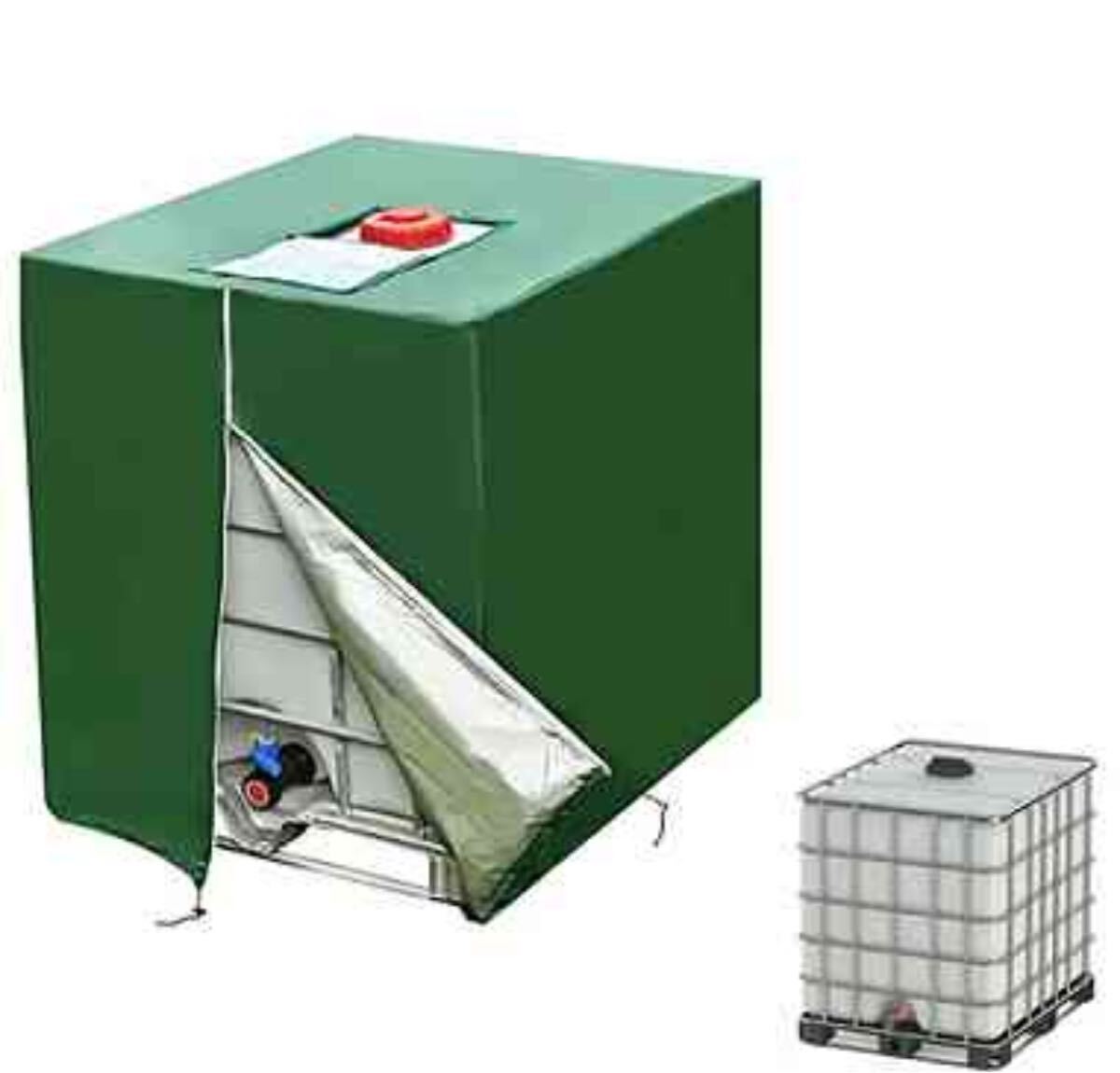IBC タンク 1000L トートーカバー 雨水タンクカバー 保護カバー 緑_画像1