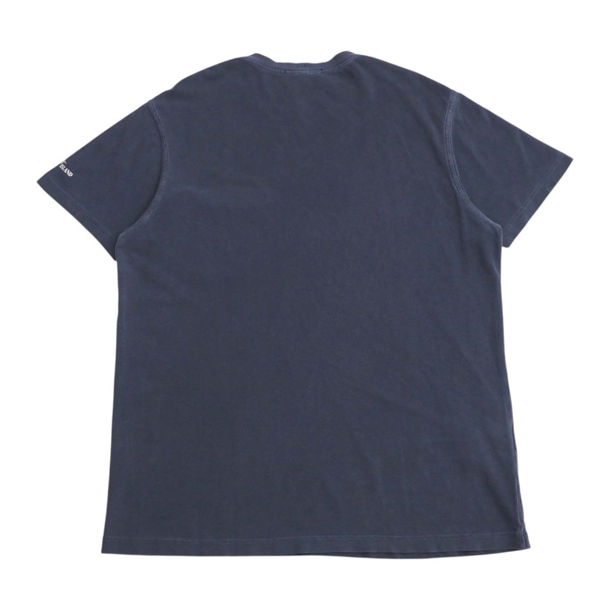 GR6708□ストーンアイランド/STONE ISLAND*メンズ3XL*581521767*半袖ポケットTシャツ/ポケT/カットソー*クルーネック*鹿の子*無地*紺系