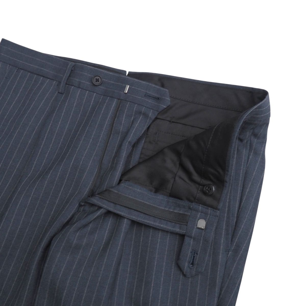 TI9786+TEIJIN MEN'S SHOP/ Tey Gin мужской магазин * мужской 46L*2 позиций комплект * полоса рисунок * слаксы * шерсть брюки * темно-синий серия 