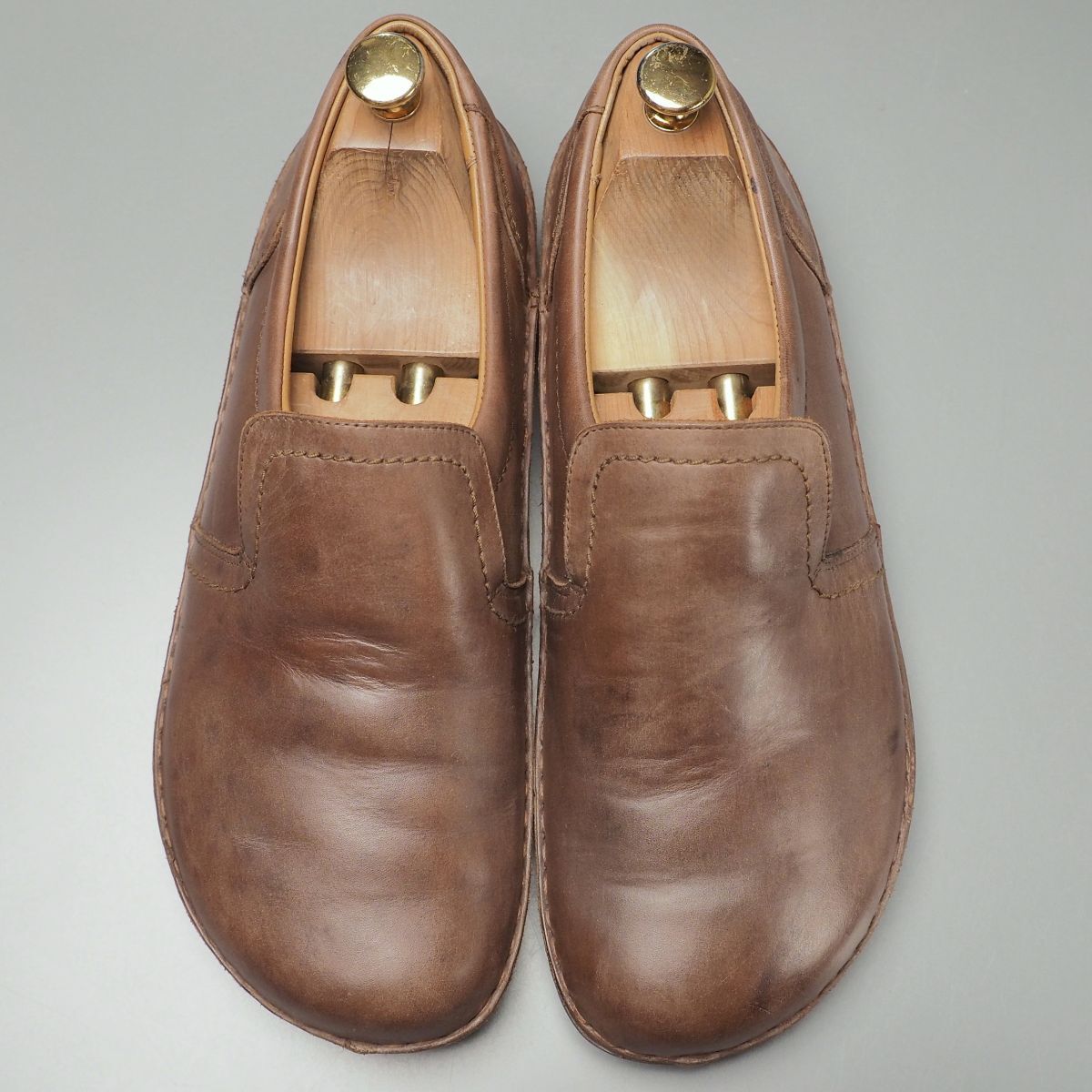 W3923//ドイツ制*ビルケンシュトック/BIRKENSTOCK*ナッシュビル/NASHVILLE /メンズ43/プレーントゥ/レザースリッポン/ローファー/革靴/茶