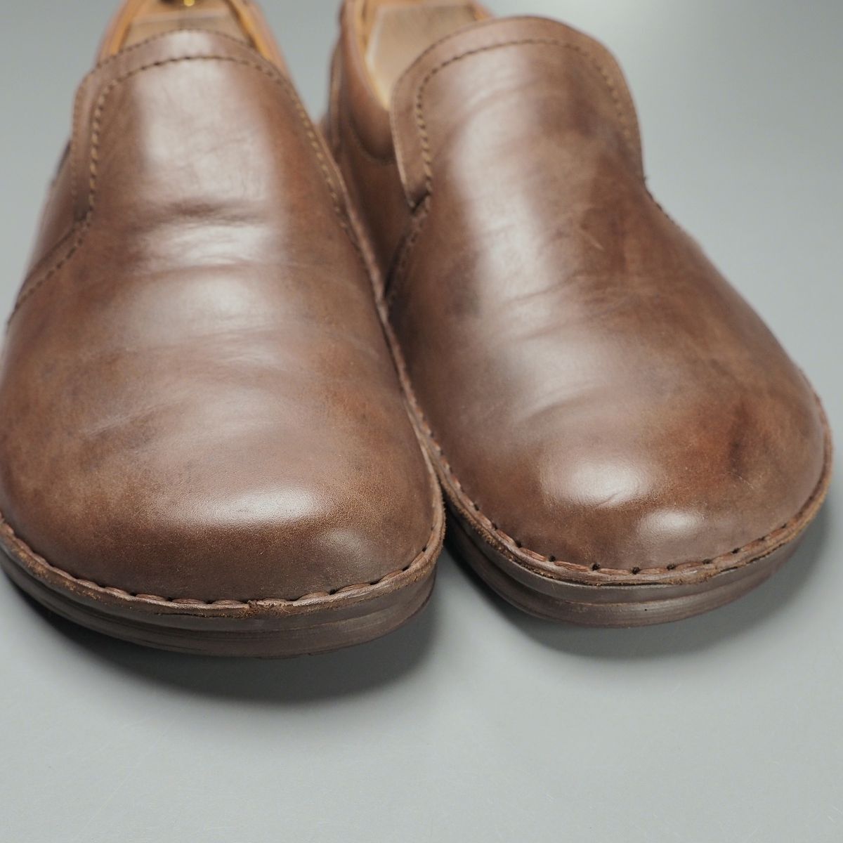 W3923//ドイツ制*ビルケンシュトック/BIRKENSTOCK*ナッシュビル/NASHVILLE /メンズ43/プレーントゥ/レザースリッポン/ローファー/革靴/茶