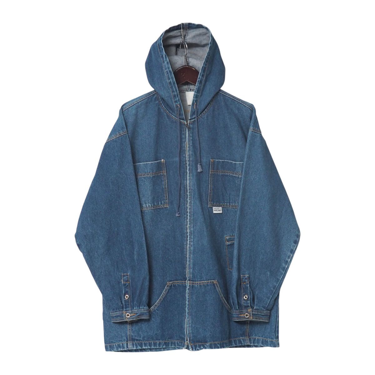 TJ1141* Morris ma заем /MAURICE MALONE* мужской XL* Denim жакет / Zip выше Parker /f-teto блузон * оттенок голубого / синий серия 