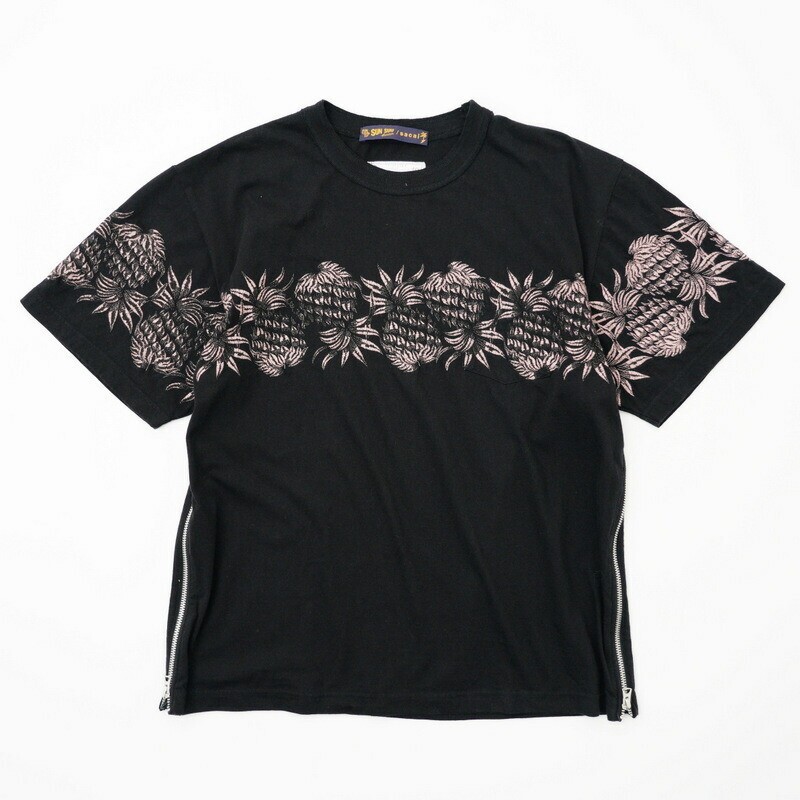 GN8146》定価5.2萬円*2020SS*sacai サカイ × SUN SURF サンサーフ Pineapple Embroidered 半袖 Tシャツ メンズ サイズ1 パイナップル刺繍