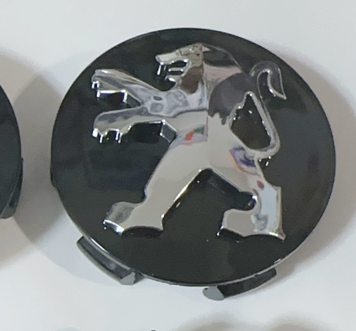 プジョー PEUGEOT ホイールセンターキャップ ホイールキャップ ホイールキャップ 60mm 新品未使用 ブラック4個セット_画像2