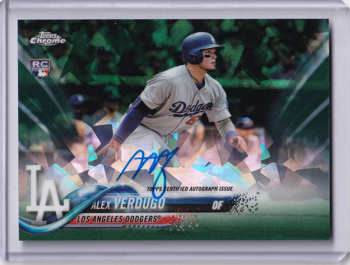 【50枚限定】アレックス?バデューゴ ルーキー直筆サインカード 2018 TOPPS CHROME SAPPHIRE AUTOGRAPH GREEN REFRACTOR ALEX VERDUGO RC