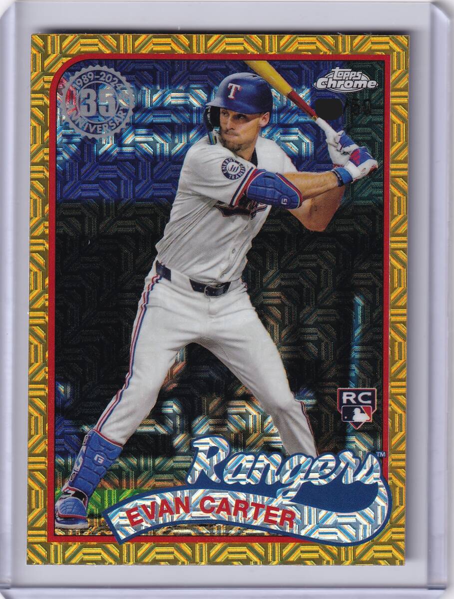 エバン?カーター 2024 TOPPS UPDATE SERIES SILVER PACK 1989 CHROME GOLD REFRACTOR 50枚限定 EVAN CARTER RC / ルーキーカード