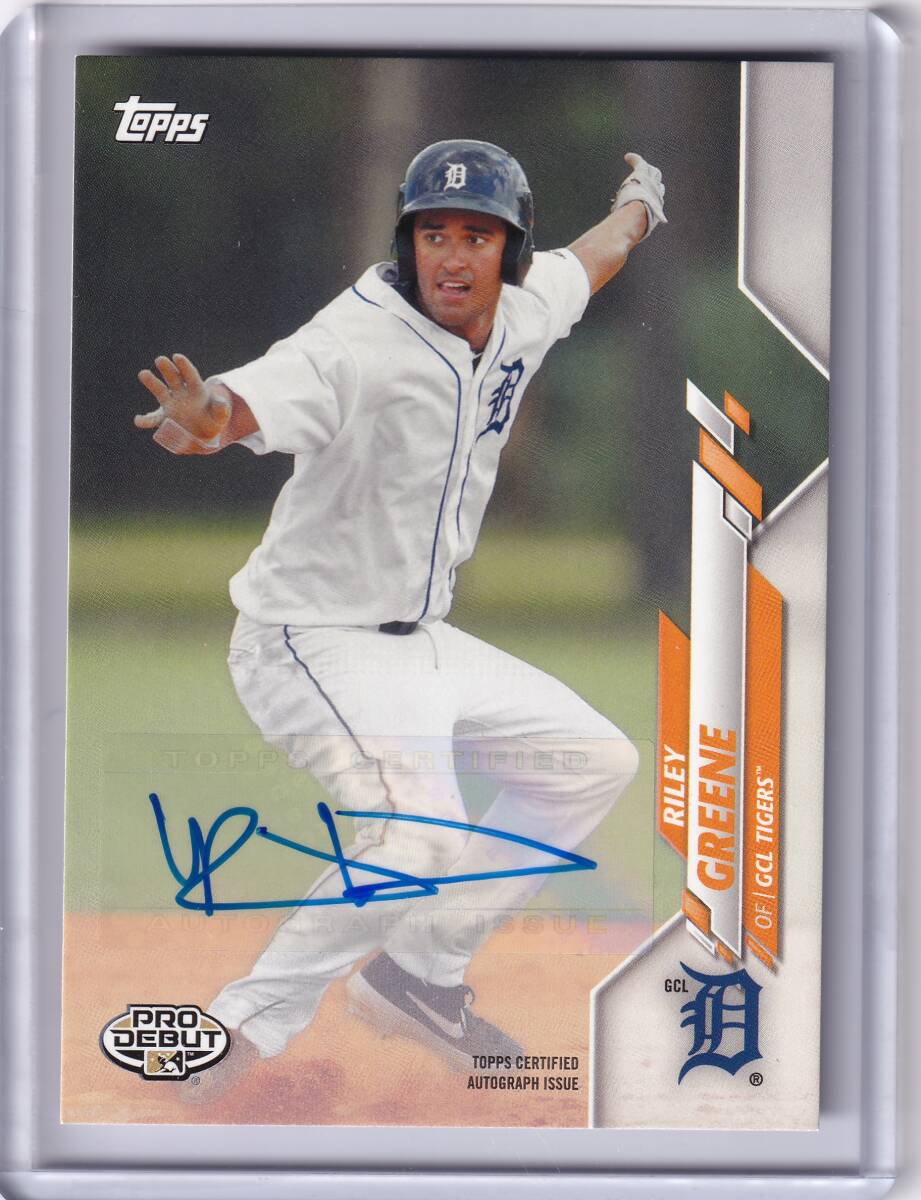 ライリー?グリーン 直筆サインカード 2020 TOPPS PRO DEBUT AUTOGRAPH RILEY GREENE / DETROIT TIGERS / タイガース
