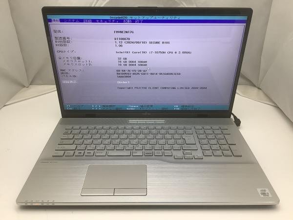 ジャンク!FUJITSU WN1/E2○Core i7 10750H 2.6G 32G 512G + 1T
