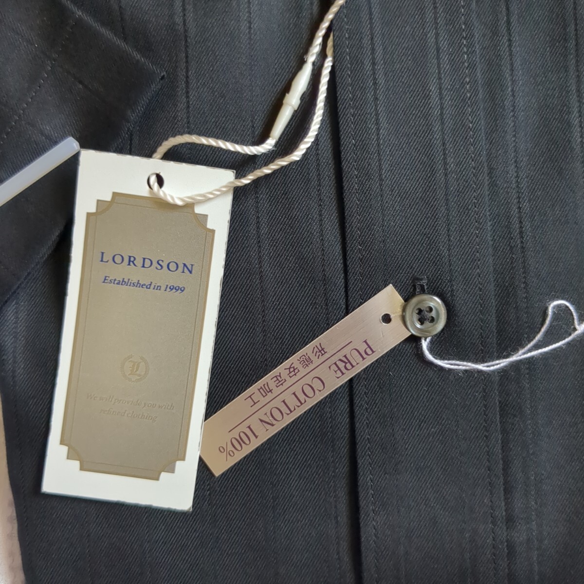 未使用　LORDSON ブラックストライプシャツ 39　半袖_画像5
