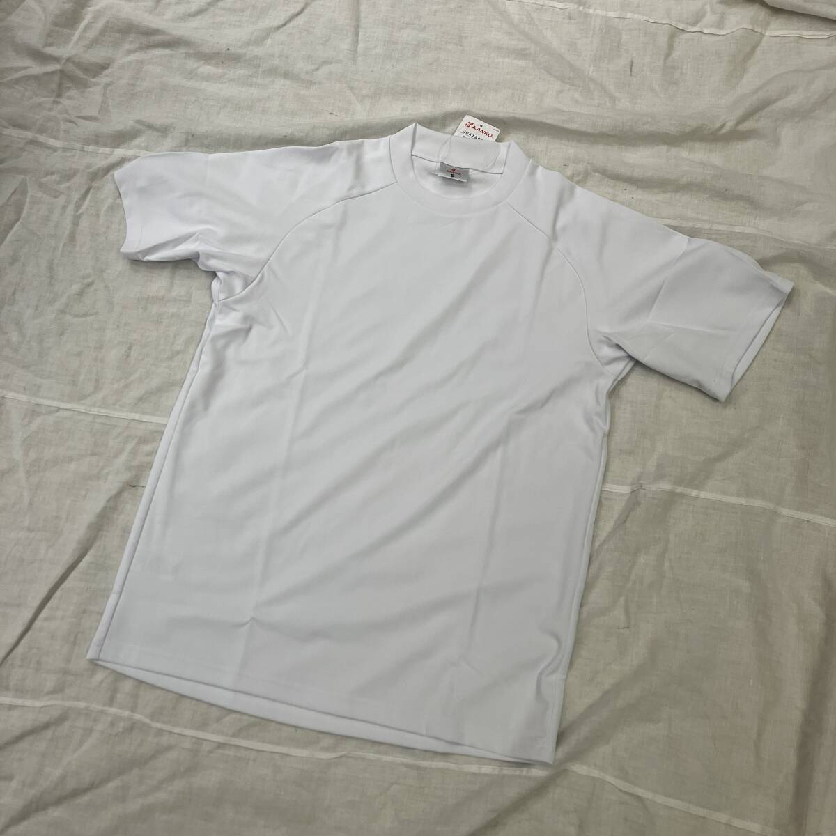 新品未使用品 ★KANKO カンコー學(xué)生服★ Mサイズ 『透けない半袖體操服』無地 白ホワイト クルーネックTシャツ 吸汗速干 UVカット JP41660A