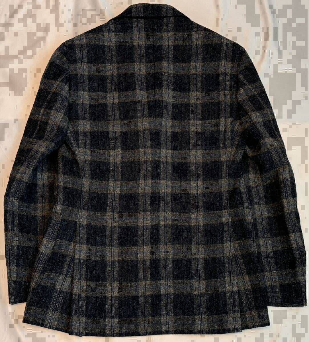 LARDINI ラルディーニ サイズ 44 S〜M テーラードジャケット グレー系 チェック ウール 100% イタリア製