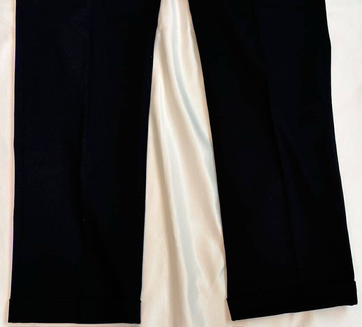 PT TORINO ピーティートリノ サイズ 50 M～L コットン パンツ ブラック系 GENTLMAN FIT スラックス ツープリーツ