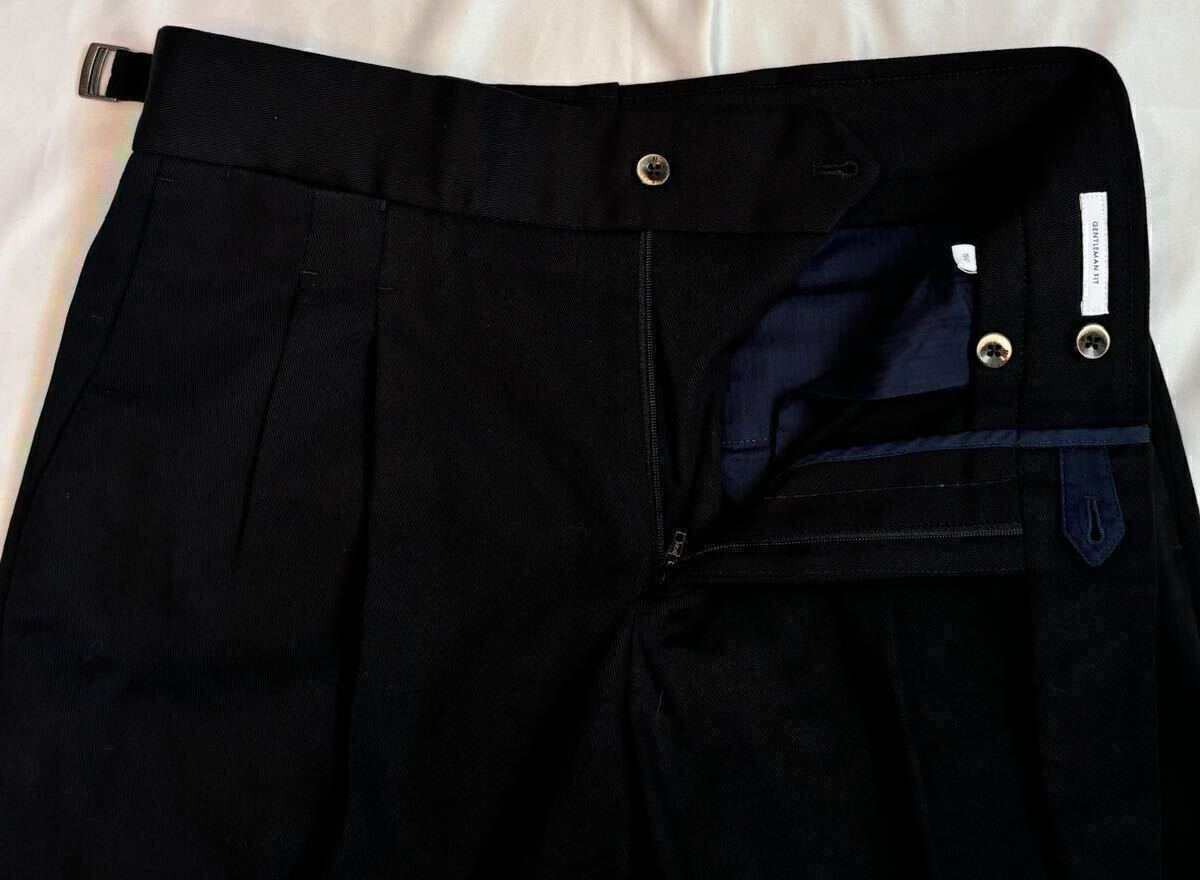 PT TORINO ピーティートリノ サイズ 50 M～L コットン パンツ ブラック系 GENTLMAN FIT スラックス ツープリーツ