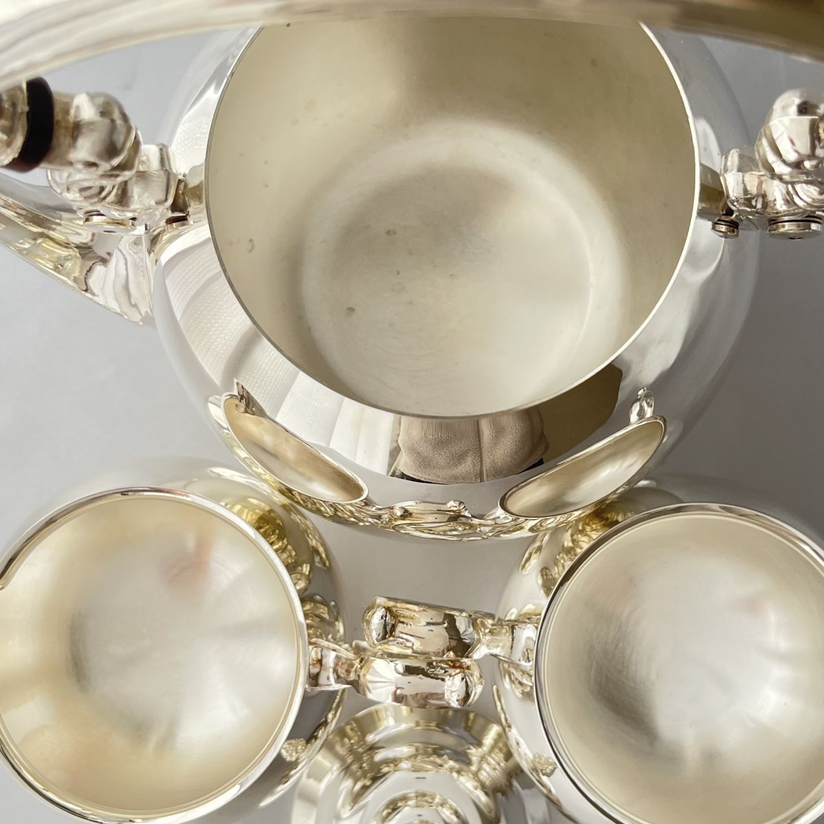 【MR】 ケトル型 ティーサービス 3点【シルバープレート】 MR】 ケトル型 ティーサービス 3点【シルバープレート】