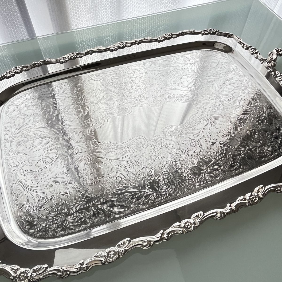 ONEIDA】 ギャラリートレー 61cm 【シルバープレート】 ハンドル