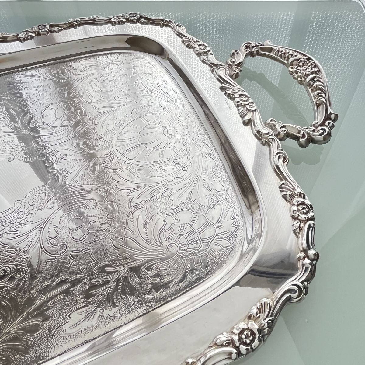 ONEIDA】 ギャラリートレー 61cm 【シルバープレート】 ハンドル